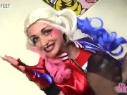 Harley Quinn footjob in black pantyhose 6/16