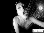 Brunette babe Jezebelle gets steamy in the shower 8/16