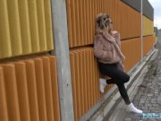 Public Agent Spanish shaven pussy fucked outdoors in public 1/16