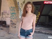 LETSDOEIT - Horny Redhead Rides A Thicc Cock Outside 1/16