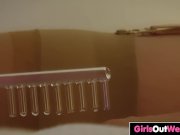 Girls Out West - Lovely hairy girls lick each other 1/16