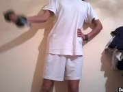 Skinny Teen Stretching And Working Out Naked 2/16