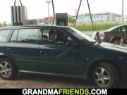 Hot mature threesome sex in the fields 2/16