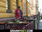 Picked up busty old granny rides his horny cock 3/16