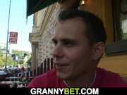 Picked up busty old granny rides his horny cock 6/16