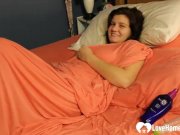 Busty babe pleasures herself with her fingers 1/16