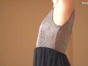 Super flexible Tonya making gymnasts positions before the camera. 2/16