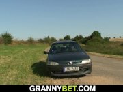 Picked up old blonde rides his big dick roadside 4/16