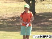 Teen golfer gets her pink pounded on the green! 3/16