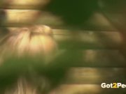 Gorgeous Blonde Pisses From A Picnic Table 16/16