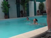 HUNT4K. Cash turns dark-haired lassie on so she services stranger 2/16