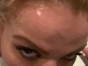 Cherry Kiss giving deepthroat blowjob in bathtub 14/16