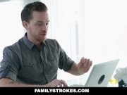 FamilyStrokes - Hung Stepbrother Dips His Cock In Hot Blond Stepsis 1/16