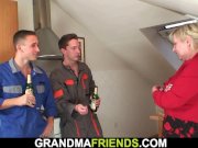 Big tits blonde grandma rides and sucks at same time 9/16