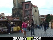 He picks 70 years old brunette granny from the street 1/16