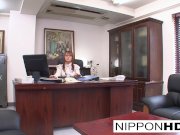 Japanese secretary masturbates at her desk 7/16