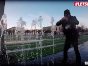 LETSDOEIT - Horny Amateur Brunette Picked Up For Sex In The Sex Bus 1/16