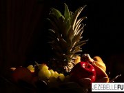 Two hot lesbians share a banana before making each other cum 2/16