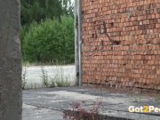 Outdoor Peeing With Hot Brunette 1/16