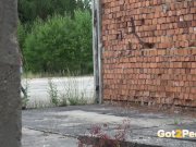 Outdoor Peeing With Hot Brunette 2/16