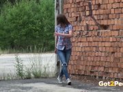 Outdoor Peeing With Hot Brunette 3/16