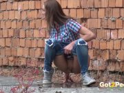 Outdoor Peeing With Hot Brunette 7/16