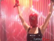 Masked lesbian bound and toyed with by mistresses 14/16