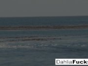 Hot Dahlia gets naughty and squirts all over the beach 16/16