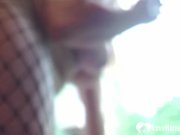 Hottie in fishnets plays with her toy 15/16