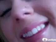 Angel with blue eyes making herself moan