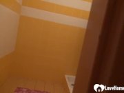 Brunette with tattoos has a nice shower 15/16