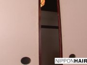 Japanese girl plays with her pussy while some boys peep 12/16