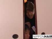 Japanese girl plays with her pussy while some boys peep 13/16