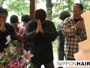 Japanese girl plays with her pussy while some boys peep 5/16