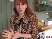 Busty redhead mature Red XXX fucks a big black dildo 3/16
