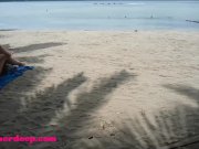 HD Thai teen Beach day outdoor giving deep throat throatpie 1/16