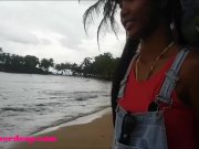 HD Thai teen Beach day outdoor giving deep throat throatpie 3/16