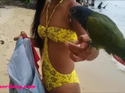 HD Thai teen Beach day outdoor giving deep throat throatpie 7/16
