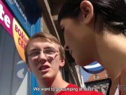 HUNT4K. Slender brunette and her skinny BF need cash for vacation 1/16