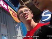 HUNT4K. Slender brunette and her skinny BF need cash for vacation 2/16