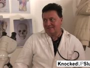 Knocked up redhead sucks and fucks in the doctor's office 2/16