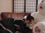 Crazy emo goth girl with tattoo and piercings having sex with rabbit 12/16