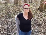 MyDirtyHobby - Big ass curvy teen gets an outdoor creampie in the woods 6/16