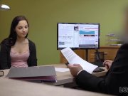 LOAN4K. Serious loan agent drills asshole of pretty brunette client 2/16