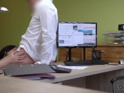 LOAN4K. Serious loan agent drills asshole of pretty brunette client 8/16