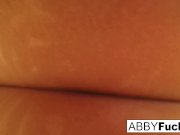 Abigail takes a quick shower and shaves her pussy 15/16