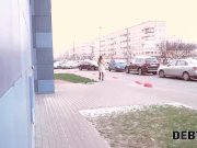 Debt4k. Stunning babe Roxy Lips went into debt to buy sexy clothing 1/16