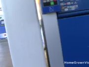 Cute blonde picks up a girl at a gas station 2/16