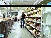 Teen tit flash and lesbian sex in supermarket 2/16