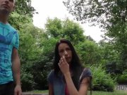 HUNT4K. Cuckold observa como su novia Liliane folla por dinero en el parque 1/16